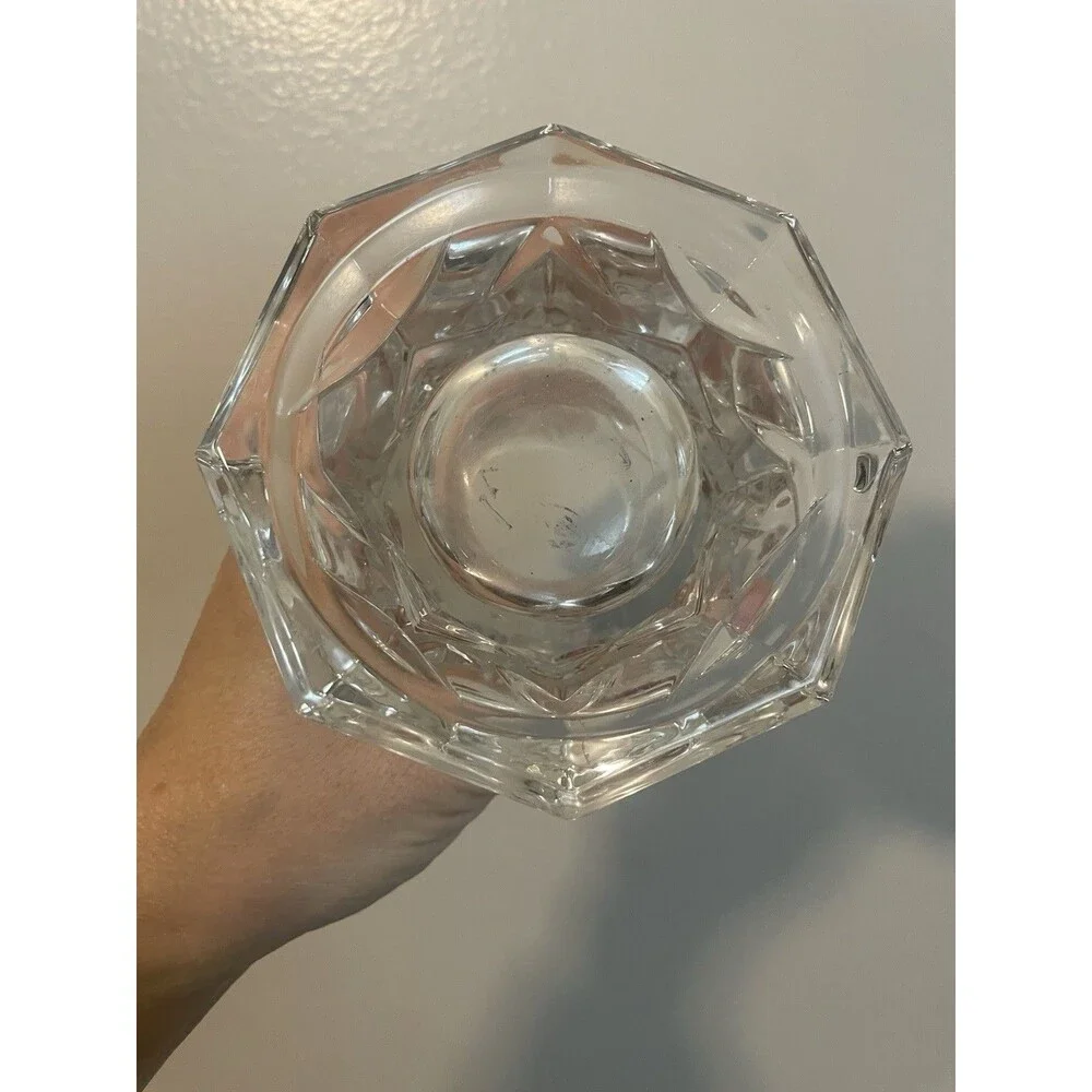 Marquis Waterford Ceylon Candle Holder/Vase Lead Crystal Pillar Octagon 5.5
